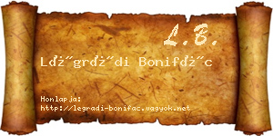 Légrádi Bonifác névjegykártya